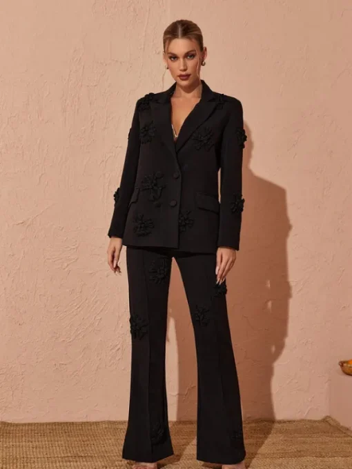 Blazers | Sets & Co-ords*Mew Mews Fashion Indiana Floral Embellished Blazer Set In Black