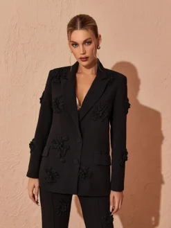Blazers | Sets & Co-ords*Mew Mews Fashion Indiana Floral Embellished Blazer Set In Black