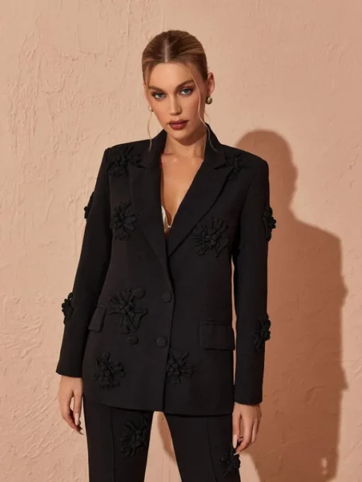 Blazers | Sets & Co-ords*Mew Mews Fashion Indiana Floral Embellished Blazer Set In Black