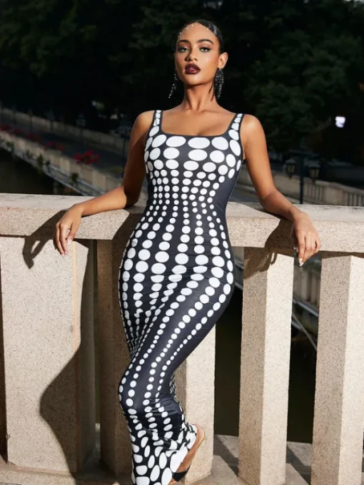 Dresses | Maxi Dresses*Mew Mews Fashion Ishi Dot Printed Maxi Dress In White