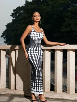 Dresses | Maxi Dresses*Mew Mews Fashion Ishi Dot Printed Maxi Dress In White