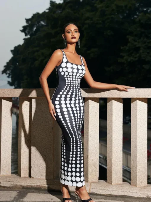 Dresses | Maxi Dresses*Mew Mews Fashion Ishi Dot Printed Maxi Dress In White