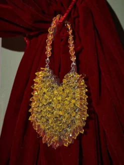 Bags*Mew Mews Fashion Jael Drip Yellow Rhinestone Mini Clutch