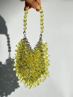 Bags*Mew Mews Fashion Jael Drip Yellow Rhinestone Mini Clutch