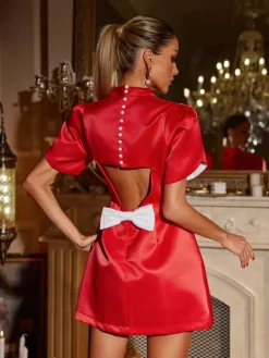 Dresses | Mini Dresses*Mew Mews Fashion Jaetyn Bow Cutout Satin Mini Dress