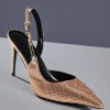 Shoes*Mew Mews Fashion Jaxxon Crystal Heels In Champagne