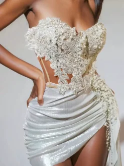 Sets & Co-ords*Jiu Bajia O/S Jelia Strapless Ruched Skirt Set