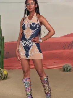 Embellishment | Dresses*Embellishment Kairo Halterneck Chain Mini Dress