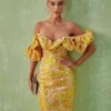 Dresses | Midi Dresses*Mew Mews Fashion Kore Off Shoulder Jacquard Midi Dress