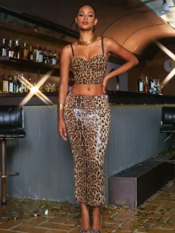 Tops*Mew Mews Fashion Linzie Spaghetti Leopard Top