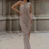 Embellishment | Dresses*Embellishment O/S Liora One Shoulder Sequin Crystal Maxi Dress