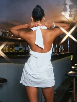 Dresses | Mini Dresses*Mew Mews Fashion Masha Lace Up Ruched Mini Dress In White