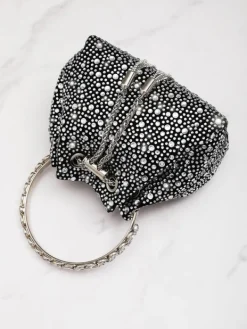 Bags*Mew Mews Fashion Mattea Crystal Embellished Bucket Bag In Black