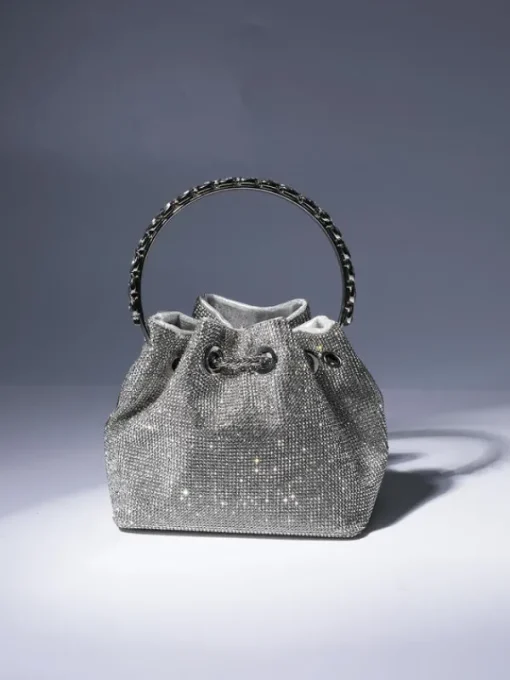 Bags*Mew Mews Fashion Mattea Crystal Embellished Bucket Bag In Silver