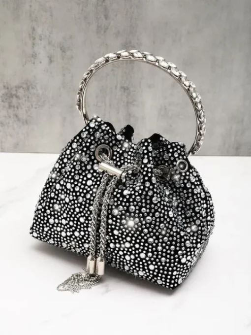 Bags*Mew Mews Fashion Mattea Crystal Embellished Bucket Bag In Black