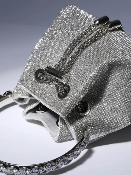 Bags*Mew Mews Fashion Mattea Crystal Embellished Bucket Bag In Silver
