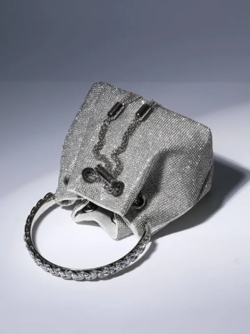 Bags*Mew Mews Fashion Mattea Crystal Embellished Bucket Bag In Silver