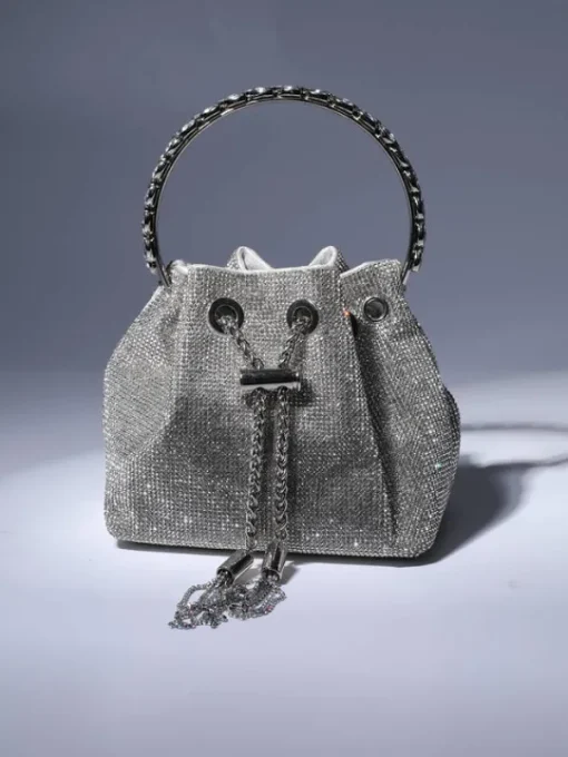 Bags*Mew Mews Fashion Mattea Crystal Embellished Bucket Bag In Silver
