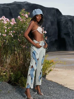 Pants & Shorts*Mew Mews Fashion Mehetabel Cutout Denim Pants In Light Blue