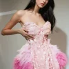 Sets & Co-ords*Jiu Bajia O/S Melina Corset Tulle Trimmed Skirt Set In Pink