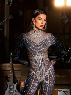 Jumpsuits & Romper | Embellishment*Embellishment O/S Micaela Printed Rhinestone Jumpsuit