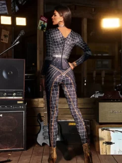 Jumpsuits & Romper | Embellishment*Embellishment O/S Micaela Printed Rhinestone Jumpsuit