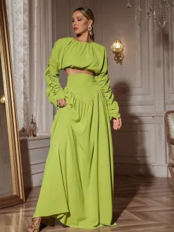 Sets & Co-ords*Mew Mews Fashion Mokgadi Long Sleeve Ruched Skirt Set