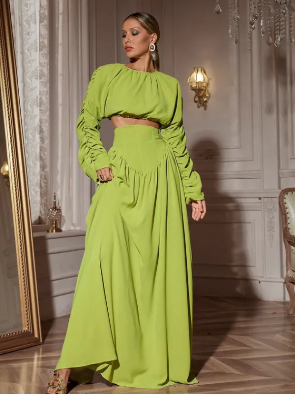 Sets & Co-ords*Mew Mews Fashion Mokgadi Long Sleeve Ruched Skirt Set