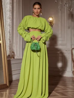 Sets & Co-ords*Mew Mews Fashion Mokgadi Long Sleeve Ruched Skirt Set