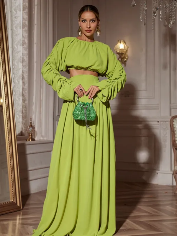 Sets & Co-ords*Mew Mews Fashion Mokgadi Long Sleeve Ruched Skirt Set