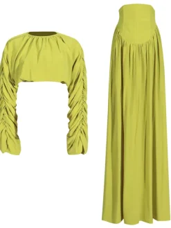 Sets & Co-ords*Mew Mews Fashion Mokgadi Long Sleeve Ruched Skirt Set