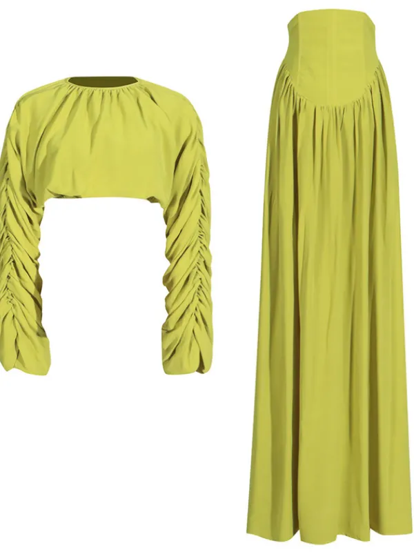 Sets & Co-ords*Mew Mews Fashion Mokgadi Long Sleeve Ruched Skirt Set