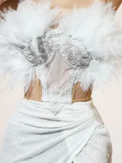 Sets & Co-ords*Mew Mews Fashion O/S Myziak Embroidered Ruched Skirt Set