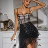 Sets & Co-ords*Mew Mews Fashion Nancy Corset Sequin Draped Set In Black