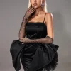 Gloves*Mew Mews Fashion Pauline Diamond Fishnet Gloves In Black