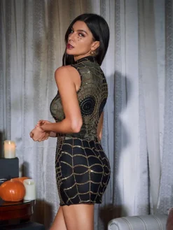 Dresses | Mini Dresses*Mew Mews Fashion Raiven Sequin Cobweb Mini Dress