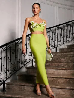 Sets & Co-ords*Bandage Rajiv Flower Skirt Set