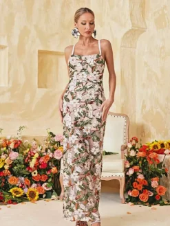 Dresses | Maxi Dresses*Mew Mews Fashion Richards Spaghetti Flower Sequin Maxi Dress