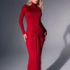 Dresses*Mew Mews Fashion Rumaysa Long Sleeve Twisted Maxi Dress In Red