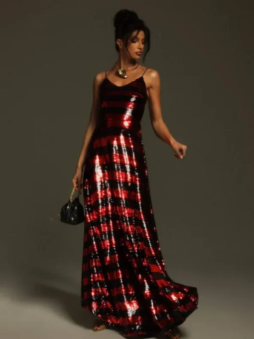 Dresses | Maxi Dresses*Mew Mews Fashion Rupali Spaghetti Stripe Sequin Maxi Dress