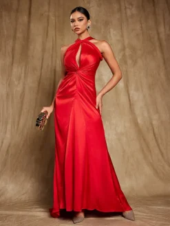 Dresses | Maxi Dresses*Mew Mews Fashion Samson Halterneck Satin Maxi Dress