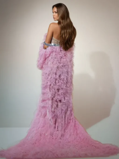 Coats & Jackets*Jiu Bajia O/S Shaquanna Tulle Coat In Pink