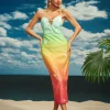 Dresses | Midi Dresses*Mew Mews Fashion Tova Starfish Sequin Midi Dress In Rainbow