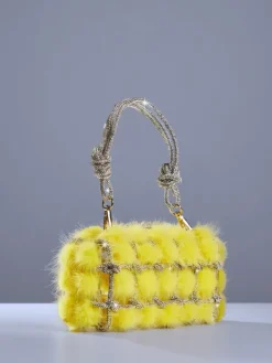 Bags*Mew Mews Fashion Tristano Faux Fur Crystal Bag