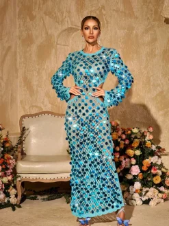 Dresses | Maxi Dresses*Mew Mews Fashion Tyxaris Cutout Sequin Knitted Maxi Dress