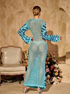 Dresses | Maxi Dresses*Mew Mews Fashion Tyxaris Cutout Sequin Knitted Maxi Dress